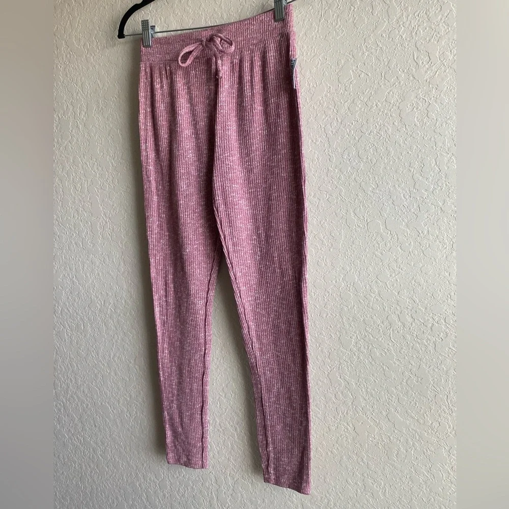 Gymshark Slounge Ribbed Jogger Leggings in Plum Marl ~ Small - Picture 2 of 7